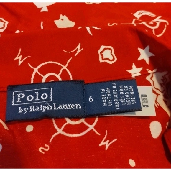 Polo Ralph Lauren Conversational Print Shirt Mini Belted‎ Dress Women's 6 - Picture 6 of 10